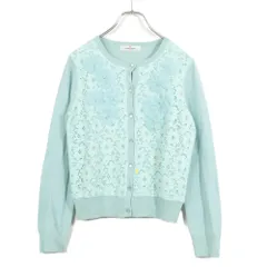 ギャラリービスコンティ★モチーフ&レース♪ニットカーディガン 長袖 薄緑系 z17031