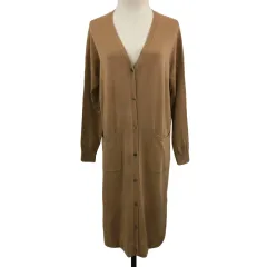 アーバンリサーチ ドアーズ URBAN RESEARCH DOORS カーディガン ニット ロング Vネック ウール 無地 スリット 長袖 One 茶 ベージュ ブラウン