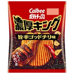 カルビー ポテトチップス 濃厚キング 旨辛ゴッドチリ味 52g×12袋入| 送料無料 お菓子 スナック菓子 ポテトチップス Calbee