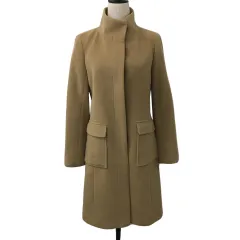 ボナジョルナータ BUONA GIORNATA コート スタンドカラー シングル ロング ウール アンゴラ混 無地 長袖 M 茶 ベージュ ブラウン