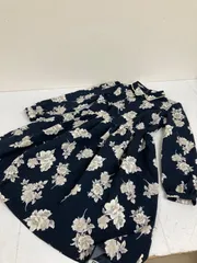 送料無料★earth music&ecology アースミュージックアンドエコロジー★長袖シャツワンピース　フレアスカートワンピース★ネイビー★Sサイズ　#80109sss