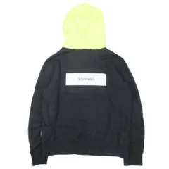 ソフネット SOPHNET. ハーフジップ プルオーバー パーカー フーディー バックプリント スウェット 裏起毛 バイカラー コットン SOPH-170070 サイズS 黒 ブラック 黄 イエロー メンズ/のサムネイル