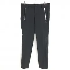 【美品】アディダス パンツ 黒 3ライン ジップポケット白 ストレッチ メンズ L ゴルフウェア adidas
