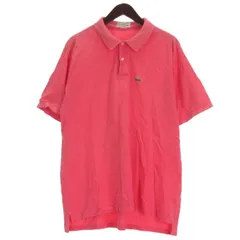 ラコステ LACOSTE ポロシャツ 半袖 USA製 ピンク XL ☆AA★