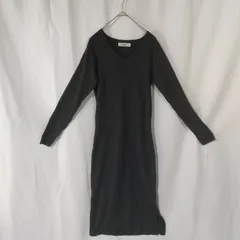 M1-02400【Women】Andemiu(アンデミュウ) 長袖 ニットワンピース (F:XS相当) / グレー系 全体的に毛玉有 全体的に毛羽立ち有 ベルト無し K
