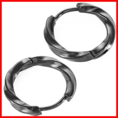 18G ステンレス ツイスト 両耳 リングピアス フープピアス メンズ ２個セット ピアス INTERNATIONAL] [SEIYA