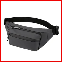 ポーチ ランニング 多機能 イヤホンホール付き カジュアル 軽量 3Way ボディバッグ アウトドア レディース メンズ ウエストバッグ 大容量 (グレー) 防撥水 ウエストポーチ YAPJEB