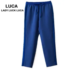 【LUCA /ルカ】LADYLUCK LUCA テーパードパンツ カラーパンツ ゴムウエスト イージーパンツ ストレッチ ブルー 青 自宅洗濯OK 日本製（中古）のサムネイル