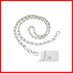 交換用 バッグ修理 持ち手ストラップ ひも ショルダースト ショルダースト 単品 ショルダーバッグ ラップ チェーンショルダーストラップ バッグ用 バッグ用 約120cm ショルダーストラップ (チェーン [] 白＋銀)