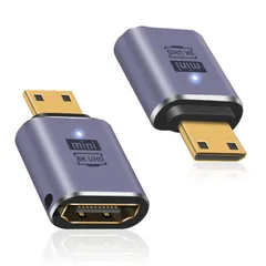 新品 Duttek Mini HDMI HDMI 変換アダプタ 8K HDMIミニ HDMI変換アダプター Mini HDMI(オス) to HDMI(メス) 延長アダプタ金メッキコネクタ 8K@60Hz 4K@144Hz 2K@240Hz HDR対応