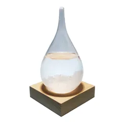 新品 fullion ストームグラス しずく Storm Glass ウッドベース付属 天気予報ボトル インテリア ギフト Sサイズ
