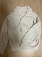 エイトセカンズ ハーフジップアップニット アイボリー