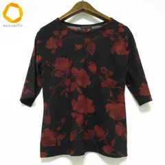 #anc モガ MOGA カットソー 4 黒 えんじ系 花柄 半袖 美品 レディース [953144]のサムネイル