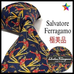 極美品✨ サルヴァトーレフェラガモ ネクタイ ネイビー 紺 スキー