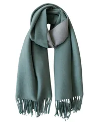 [Elixio] [エリクシオ] マフラー ストール レディース 大判 リバーシブル カシミヤタッチ 柔らかい あたたかい コンパクト 可愛い お洒落 上品 無地 プレゼント 秋 冬 (グリーン×グレー) [グリーン/グレー]