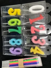 ナンバーキャンドルパステル⓪番〜⑨番&パーティキャンドル6本入りを10束