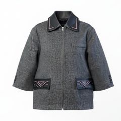 25L15 EMBA エンバ サファイアミンク ファーコート サイズF シルバー