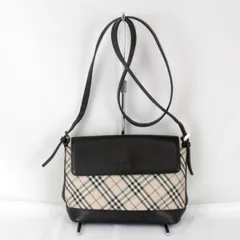 『USED』 バーバリー ノバチェック ミニ ショルダーバッグ キャンバス/レザー  ブラウン