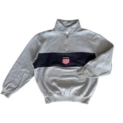 90s POLO SPORT RALPH LAUREN ハーフジップ スウェット トレーナー L メンズ 古着 裏起毛