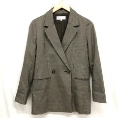 美品 ロペピクニック ガンクラブチェックBIGジャケット ダブルブレスト テーラージャケット ダークブラウン 38 M
