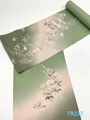 付け下げ 金彩 手描 正絹 反物 T9237