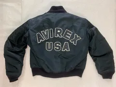 【フォロー割対象商品】USA製  AVIREX  フライトジャケット MA-1 アーチロゴ　ブラック　M