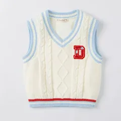 【新品・未使用】dave&bella ケーブルニットベスト ユニセックス 男の子 女の子 春 秋 100 110