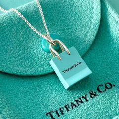 レディース 美品 ティファニー ネックレス ショッパー 袋 ブルー