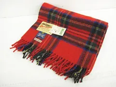 未使用 保管品 Buckingham バッキンガム トラベルラグ ひざ掛け 赤系 チェック Made in England Z002-0109-1