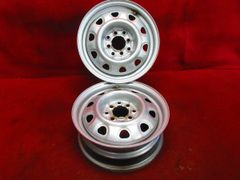 旧車13インチ 5.5Jスチールホイール P114.3 /4穴 2本セット 中古