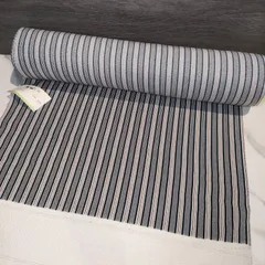 33【新品未使用】 すこやかガード済 縞模様 紺 丹波 小紋   反物 正絹 シルク 和モダン 着物 和装 成人式 お正月 年始 アンティーク ヴィンテージ 浴衣 訪問着 振袖 vintage JAPAN 礼服 冠婚葬祭 お仕立て 着尺 羽尺 リメイク 古布