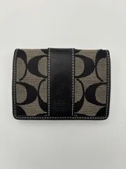 ■ COACH コーチ コインケース 名刺入れ シグネチャー キャンバス レザー ブラック ベージュ