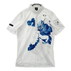サイズ：M OAKLEY オークリー FOA403516 半袖ポロシャツ ボタンダウン スカル 花プリント ホワイト系 [240101563167] ゴルフウェア メンズ ストスト