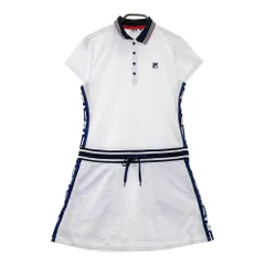サイズ：M FILA GOLF フィラゴルフ  半袖 ポロワンピース 総柄 ホワイト系 [240101602609] ゴルフウェア レディース ストスト