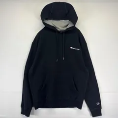 古着 チャンピオン Champion パーカー プルオーバー  フーディー ワンポイントロゴ M  ブラック メンズ