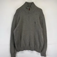 古着 ポロバイラルフローレン Polo by Ralph Lauren ニット ハーフジップ セーター トレーナー ラムウール L  グレー系 メンズ