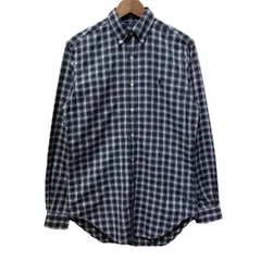 POLO RALPH LAUREN　チェックシャツ　長袖　シャツ　トップス　ボタンダウン　ワンポイント　ブランドロゴ　スモールポニー　刺しゅう　古着