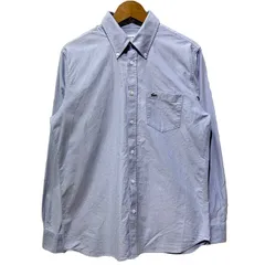 LACOSTE　プレーンシャツ　長袖　シャツ　トップス　ボタンダウン　胸ポケット　ワンポイント　ブランドロゴ　刺しゅう　クロコダイル　古着