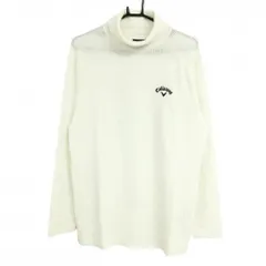 【超美品】キャロウェイ タートルネックセーター 白 ロゴ黒 ニット メンズ LL ゴルフウェア Callaway