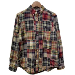 RALPH LAUREN　チェックシャツ　長袖　シャツ　トップス　ボタンダウン　ワンポイント　ブランドロゴ　スモールポニー　刺しゅう　古着