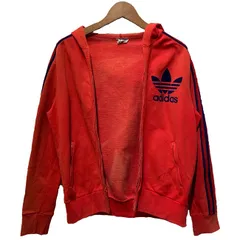 adidas　トラックジャケット　60's vintage　ジャージ　フード　ワンポイント　ブランドロゴ　トレフォイル　プリント　トラックライン　フランス製　スポーツ　古着