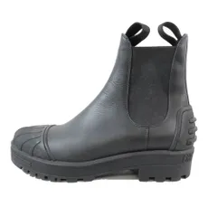 新品同様 Christian Dior クリスチャンディオール アイアン サイドゴア チェルシーブーツ ショート レザー ラバー ロゴ シューズ 黒 39 レディース 古着 中古 USED