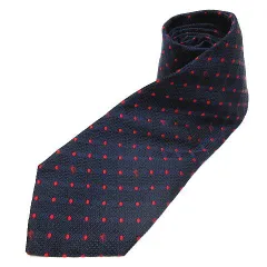 BURBERRY LONDON バーバリー ロンドン ドット柄 ネクタイ ホースロゴ シルク ネイビー×レッド 紺×赤 ビジネス メンズ E501MF