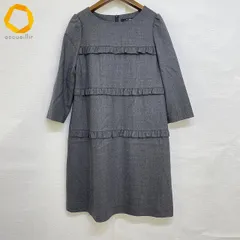 #wnc ユニバーバルミューズ UNIVERVAL MUSE ワンピース グレー フリル 丸首 タグ付き 美品 レディース [863541]