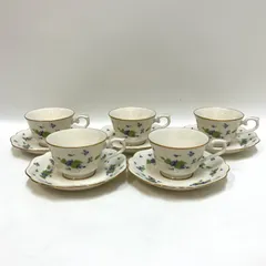 🌟大口店完全閉店SALE🌟＊ノリタケ　スミレ柄カップ&ソーサー＊　5客セット　Noritake　☽