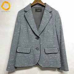 #anc レリアン Leilian ジャケット 11 水色 黒 総柄 レディース [984191]