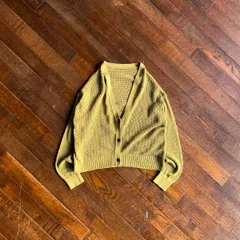 Vintage Mesh Short Cardigan / Light Green Sheer Design M〜L相当