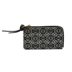 ロエベ(Loewe) アナグラム コインカードホルダー フラグメントケース C604Z40X02 レディース レザー,コットンキャンバス 小銭入れ・コインケース ブラック,ライトベージュ