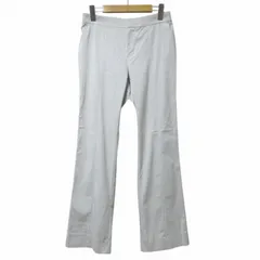 インディヴィ INDIVI 麻混ストレッチストレートパンツ 褒められパンツ UVケア スラックス 38 M相当 ライトグレー X