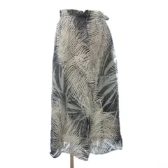 コムサ COMME CA フレアスカート ロング シフォン 総柄 11 グレー系